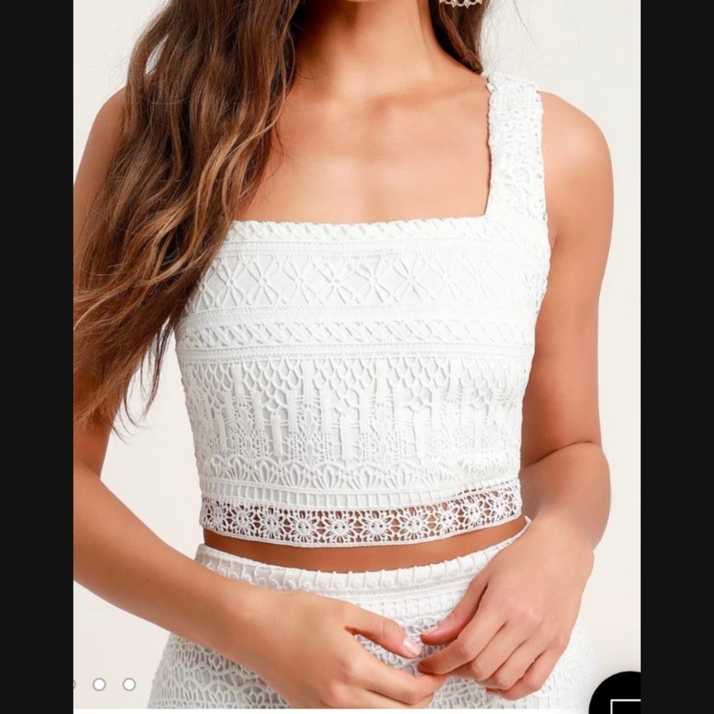 Romance Forever White Crochet Lace Crop Top